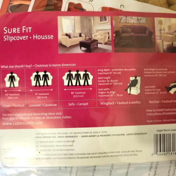 Sure Fit Jagger Stretch Loveseat Slipcover - colour: biscuit - Picture 4 of 4